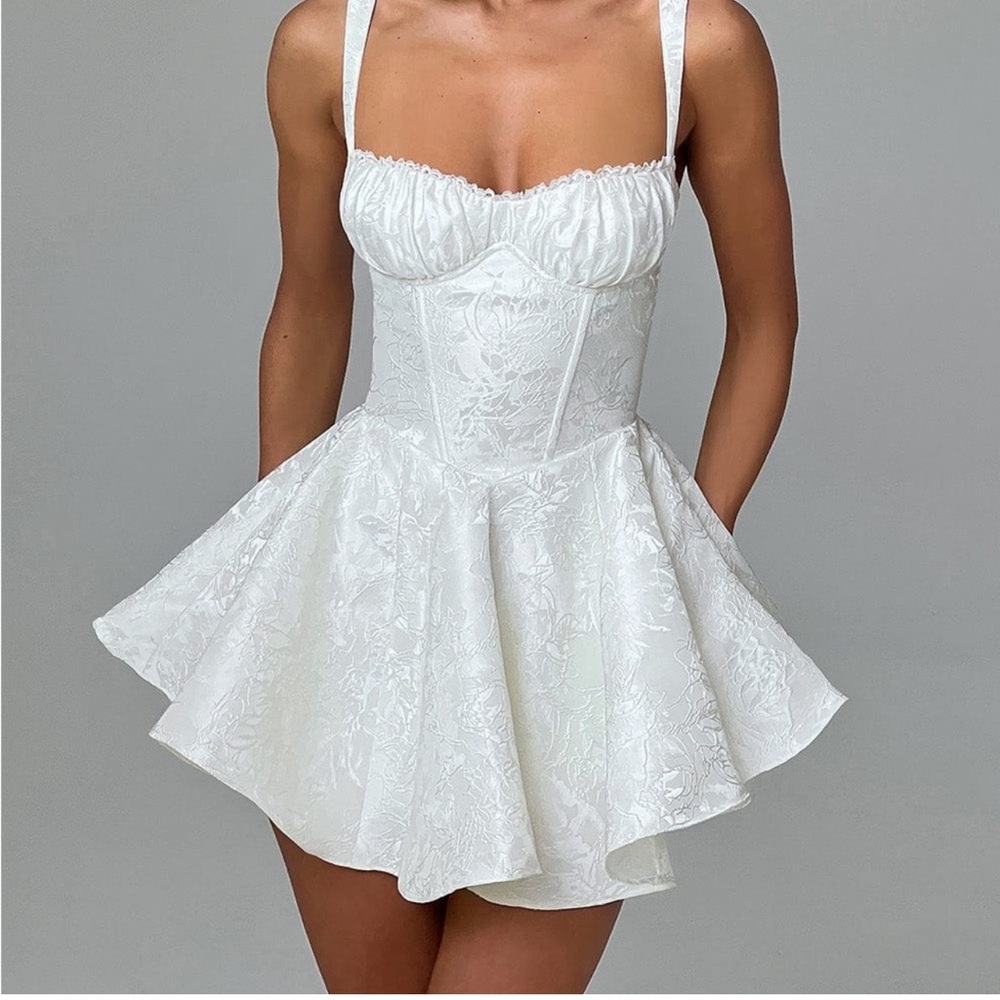 babyboo Emilie playsuit mini dress white bow